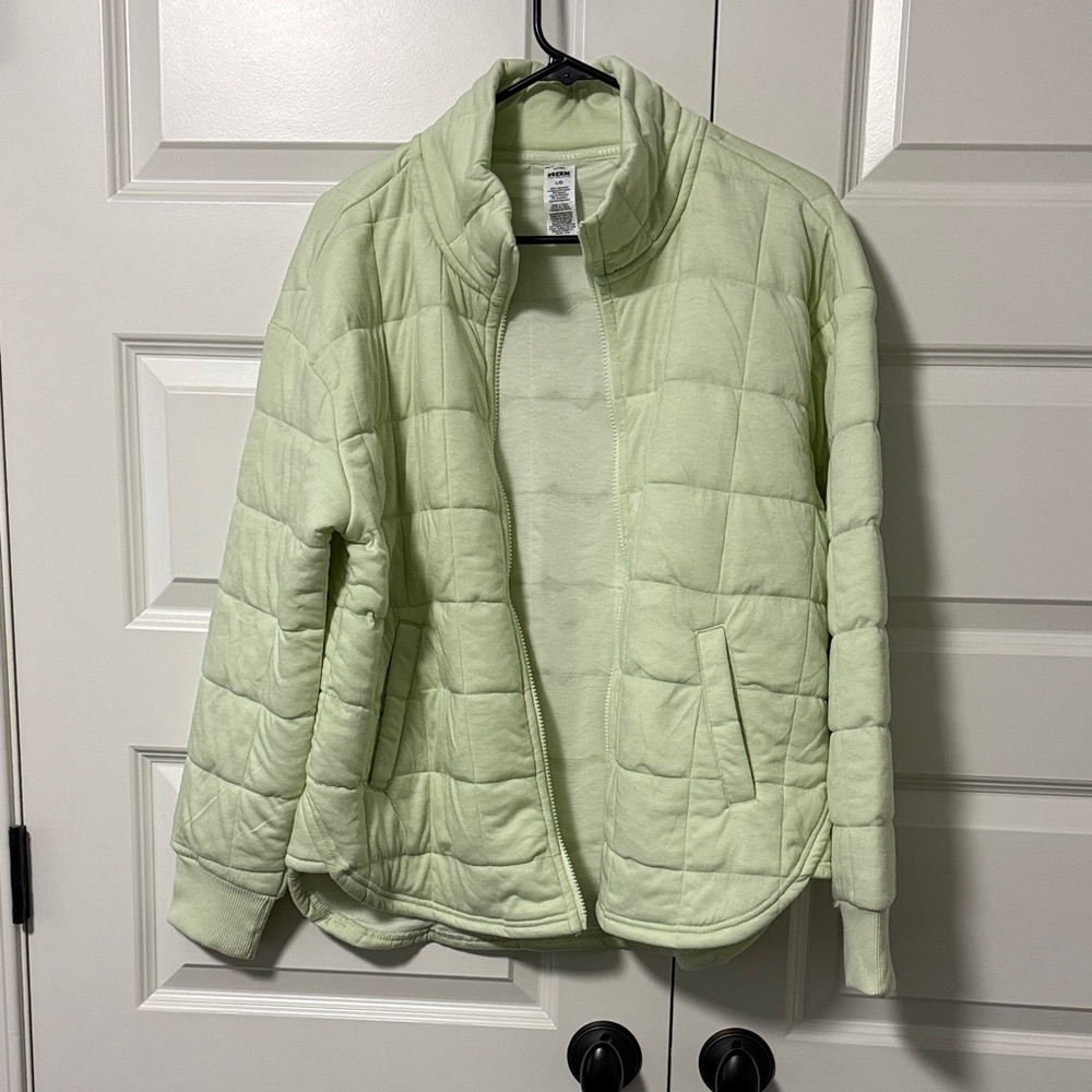 Women's Large Light Green Quilted Jacket